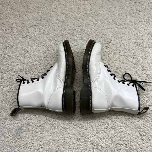 Doc Dr Marten White Patent Leather Boots Womens 7 - Picture 10 of 10